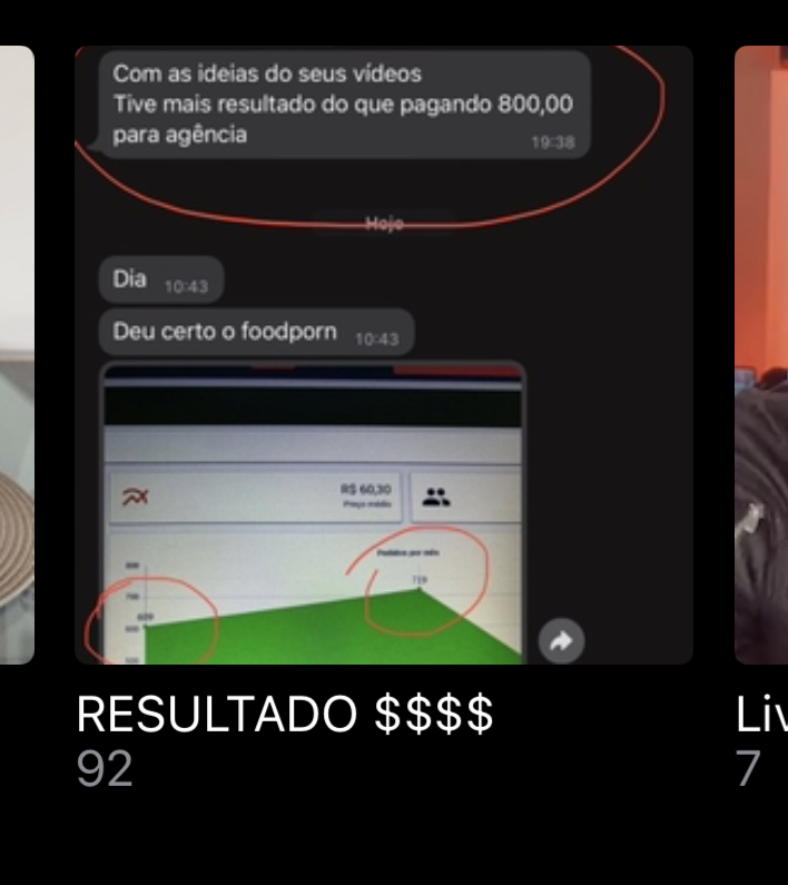 Print de cliente comemorando resultado
