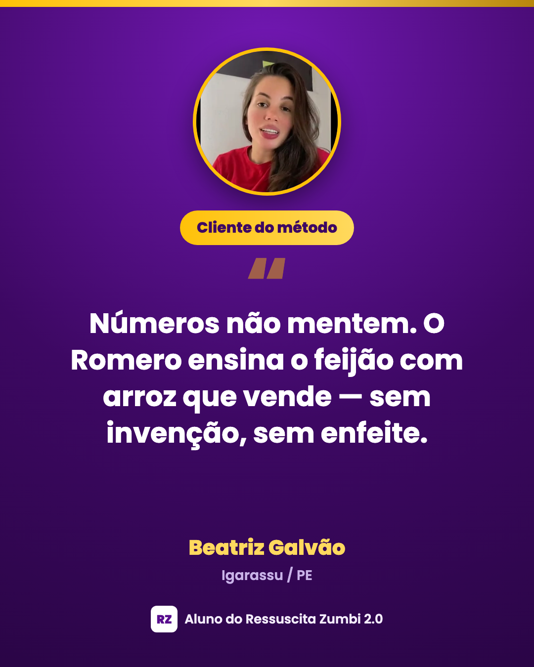 Beatriz Galvão, Igarassu/PE — cliente do método